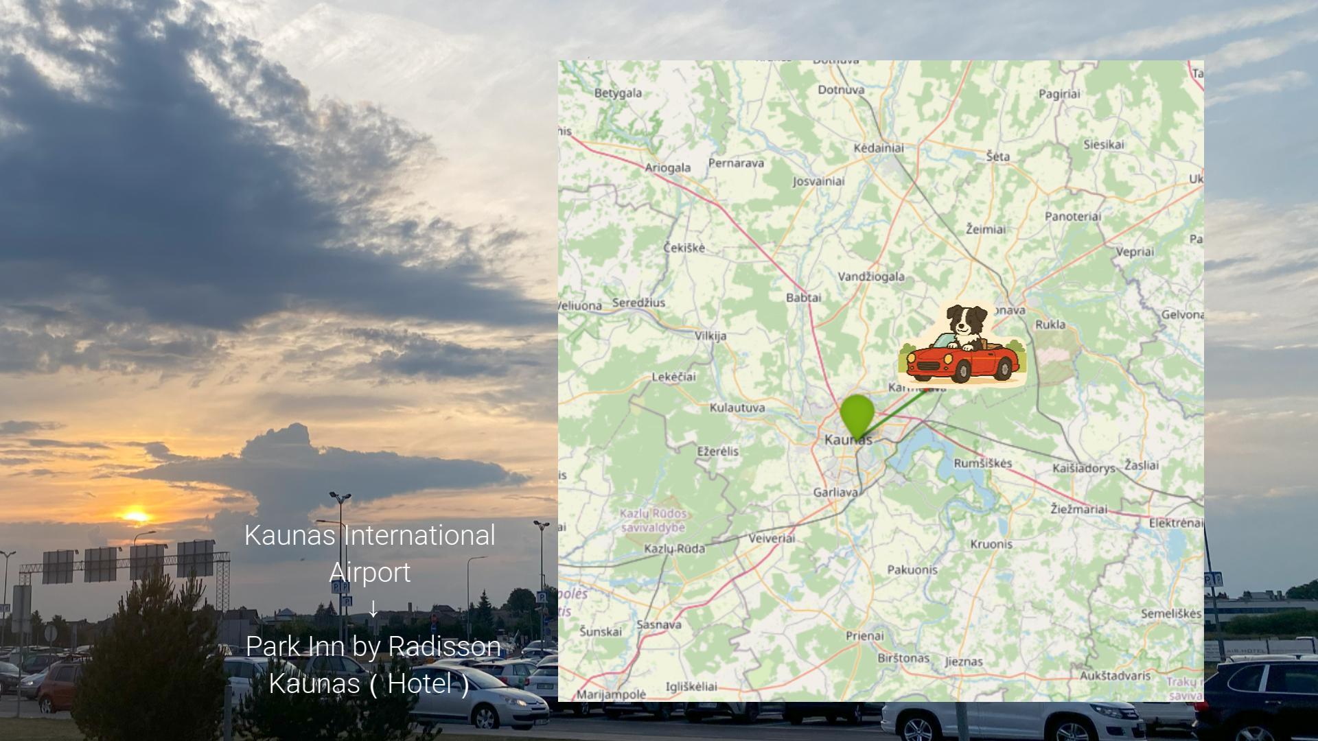 ホテルへ向かうドライブ